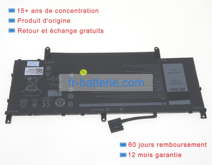 Batterie D'origine Dell Latitude 15 (9520) – 88Wh (6 Cellules) – 7330 MAh, 11,4V – Noire